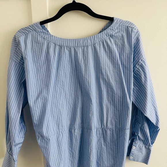 Anthropologie Light Blue Striped Blouse - Picture 5 of 7